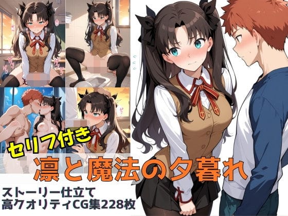 遠坂凛が放課後の教室で魔力供給セックスに溺れるFateエロ同人誌【凛と魔法の夕暮れ】の表紙画像