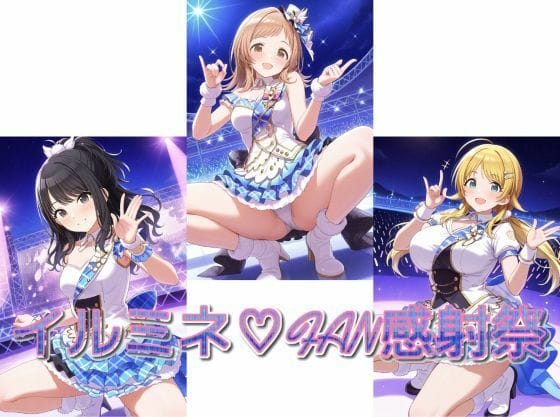 櫻木真乃・風野灯織・八宮めぐるがファンに中出しされまくるシャニマスエロ同人誌【イルミネ？FAN感射祭】の表紙画像