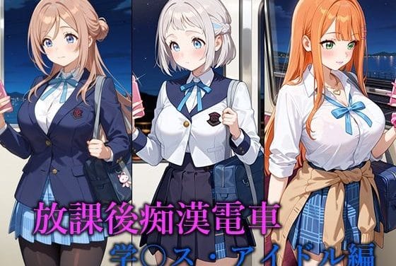 姫崎莉波・葛城リーリヤ・紫雲清夏が痴漢から乱交まで堕とされる学園アイドルマスターエロ同人誌【放課後痴○電車 -学○ス・アイドル編-】の表紙画像