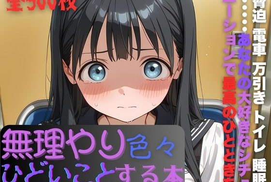 明日小路が電車や公園トイレで辱めレイプされる明日ちゃんのセーラー服エロ同人誌【明日〇路に無理やり色々ひどいことする本】の表紙画像