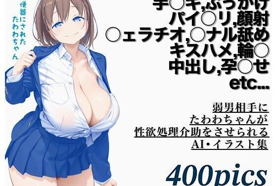アイちゃんが弱男アパートで肉便器にされる月曜日のたわわエロ同人誌【弱男相手にたわわちゃんが性欲処理介助をさせられるAI・イラスト集】の表紙画像