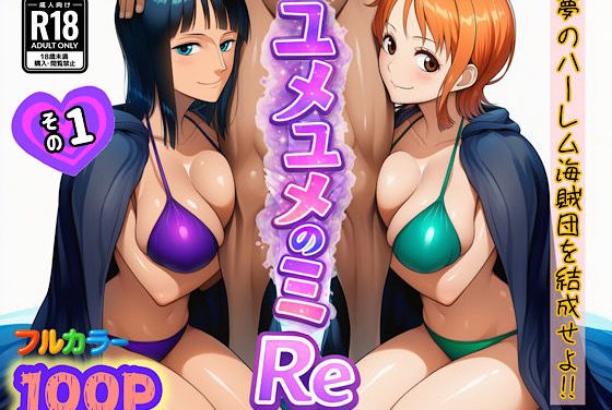 ナミ・ロビンが洗脳ハーレム化されるワンピースエロ同人誌【ユメユメのミRe 〜夢のハーレム海賊団を結成せよ〜 その1】の表紙画像