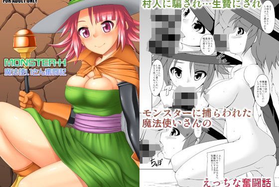 女魔法使いが生贄にされモンスターを孕まされるドラクエエロ同人誌【MONSTER-H魔法使いさん奮闘記】の表紙画像