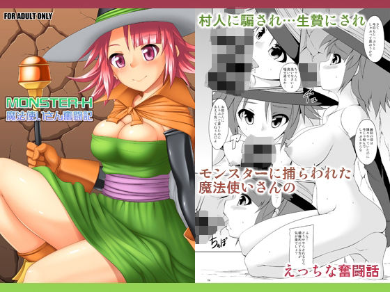 女魔法使いが生贄にされモンスターを孕まされるドラクエエロ同人誌【MONSTER-H魔法使いさん奮闘記】の表紙画像