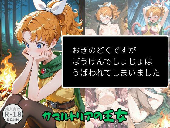 サマルトリアの王女が野宿で処女を奪われ快楽堕ちするドラクエエロ同人誌【おきのどくですがぼうけんでしょじょはうばわれてしまいました】の表紙画像